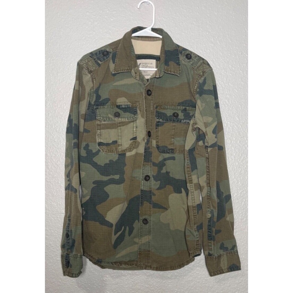 VTG. American Eagle Outfitters Military Camo Shirt Men's Medium Camp Canvas